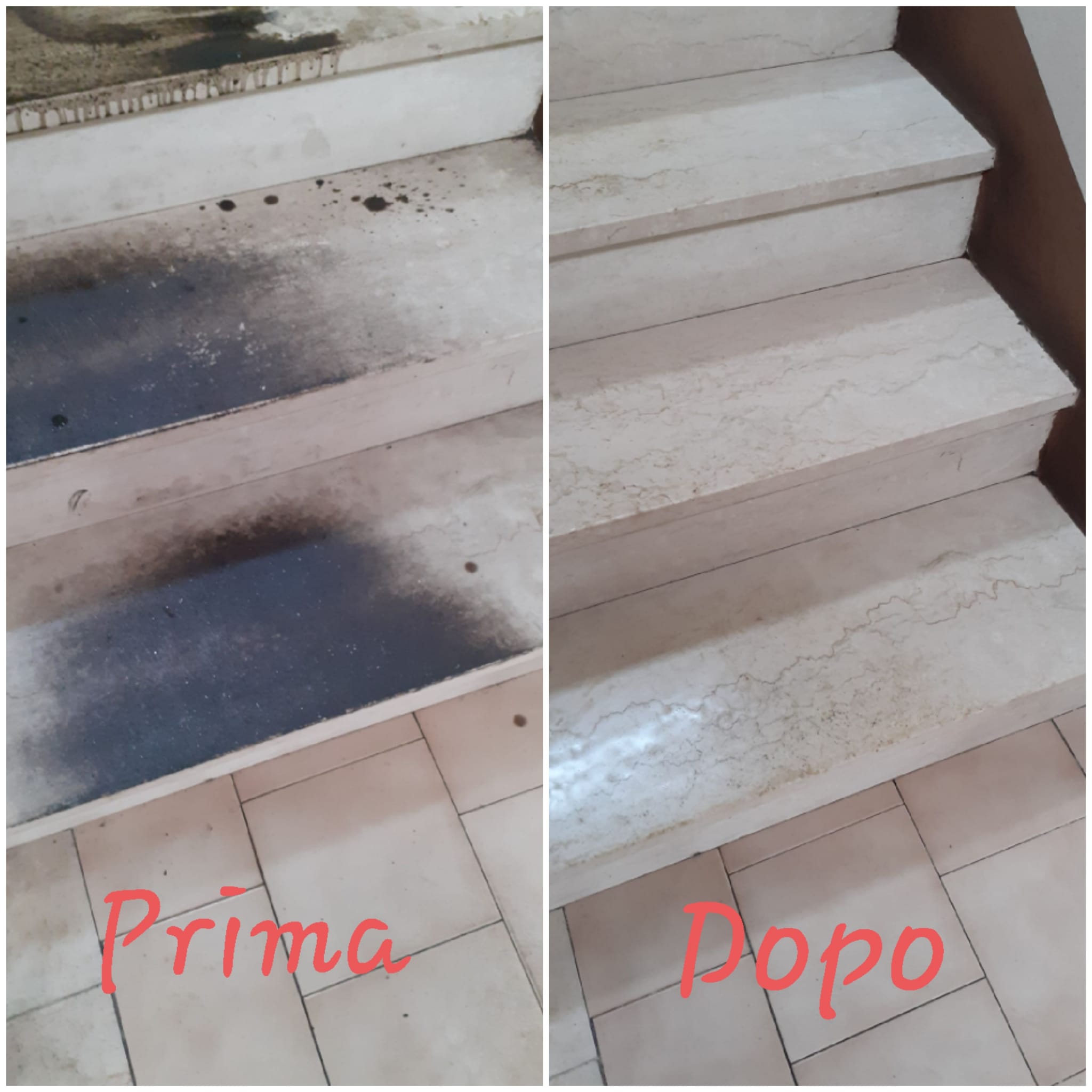 Scale in Marmo - Prima e Dopo